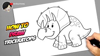 How to draw Triceratops Cartoon [upl. by Bara]