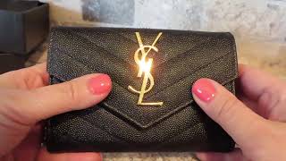 Saint Laurent YSL Monogram Small Wallet in Embossed Leather [upl. by Ikiv78]