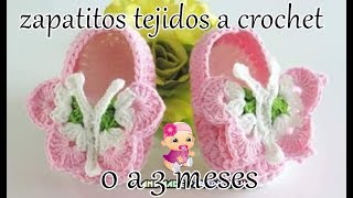 zapatitos tejidos a crochet bebemodelo de mariposa [upl. by Vedis948]