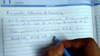 Probability  4 Axiomatic Definition of Probability [upl. by Goodwin]