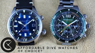 Spinnaker Hydrofoil amp Bradner Affordable Dive Watches of Choice [upl. by Lydnek670]