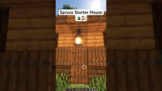 Spruce Starter House in Minecraft 🌲🏠 minecraft minecraftbuilding minecrafttutorial house [upl. by Zurek]