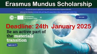 Deadline 2025 ජනවාරි 24  Erasmus Mundus Scholarship  AMIR [upl. by Waylon]