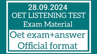 oet listening test 28092024 oet oetlistening oetlisteningnurses oet02 oetexam oettraining [upl. by Schreibe]