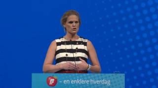 Ingvild S Tybring Gjedde tale fredag FRP´s Landsmøte 2017 [upl. by Ynalem375]