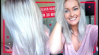 DIY Haar zilvergrijs verven in 30 min KeijzerSterk [upl. by Annodal932]