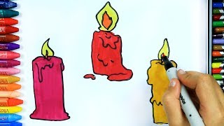 Come disegnare e colorare candela 🕯️  Disegno  Colorare  Come colorare per bambini [upl. by Harned323]