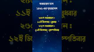 অগ্রহায়ণ মাসে গৃহপ্রবেশের তারিখ । অগ্রহায়ণ মাসে গৃহপ্রবেশ । Ogrohayon grihoprobesh [upl. by Zamir836]