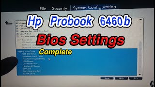 Hp Probook 6460b Bios Settings  System configurations  Boot order setting [upl. by Haissem455]