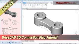 BricsCAD Design 3D Connection Flag Basic Modeling Tutorial [upl. by Marti134]