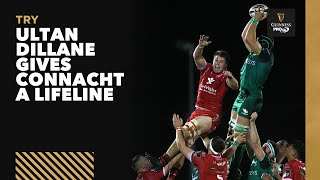 Ultan Dillane gives Connacht lifeline vs Scarlets [upl. by Allisurd362]