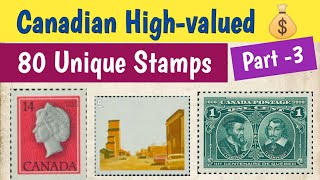 Highvalued Rare Stamps Of Canada  Part 3  80 Unique Canadian Postage Stamps Collection [upl. by Musette222]