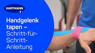 Handgelenk tapen Anwendung DermaPlast® ACTIVE Kinesiologisches Tape [upl. by Ynoffit]