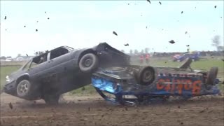 Autocross Kollum 16 crashes Rodeo en Vrijestandaard 30042013 [upl. by Derreg]