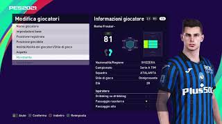 eFootball PES 2021 SEASON UPDATE EDIT FREULER ATALANTA [upl. by Hannibal]