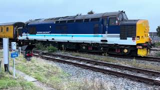 Double headed class 37’s on track recording train departing cleethorpes station 19924  1810 [upl. by Tibbitts]