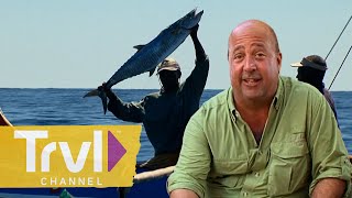 BareBones Ocean Fishing in Madagascar  Bizarre Foods with Andrew Zimmern  Travel Channel [upl. by Nosiddam]