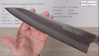 Kamo VG10 Suminagashi Gyuto 240mm Quick Look [upl. by Teferi]