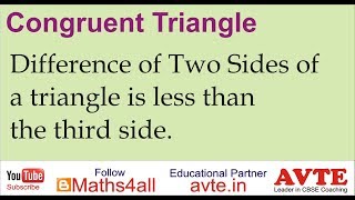 Difference of two sides of a triangle is less than the third side Inequalities of Triangles [upl. by Wavell483]