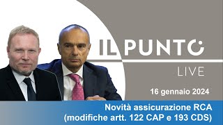 Il Punto Live  Novità assicurazione RCA [upl. by Timofei]