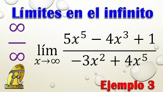 Límites que tienden al infinito  Indeterminación infinito sobre infinito ∞∞  Ejemplo 3 [upl. by Isabel]