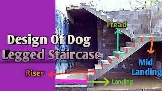 Dog Legged Staircase Design  How to calculate rise and tread step by step [upl. by Esilrac]