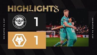 A Tommy Doyle stunner  Tenman Wolves earn FA Cup replay  Brentford 11 Wolves  Highlights [upl. by Sissy761]