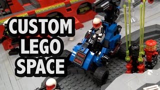 Massive LEGO Space Base Battle  Blacktron MTron Futuron Police [upl. by Fonda402]