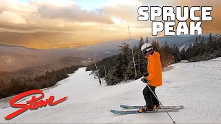 Skiing Stowe Spruce Peak BLACK DIAMONDS Top to Bottom [upl. by Nehemiah]