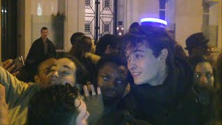 Francisco Lachowski surrounded by fans at Balmain fashion show [upl. by Cyna]