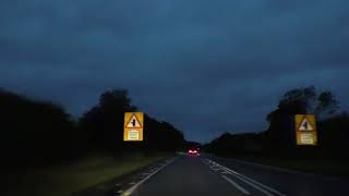 Driving On The A605 From Thrapston Kettering To Haddon Peterborough England [upl. by Yetah969]