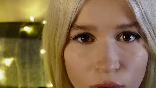 Closeup ASMR look into my eyes 👀✨ Eye contact inaudible whisper mouth sounds hand movements 🤗 [upl. by Akinnej]