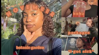 some of november w me  botanic garden boba packages  i got sick  Mya Mezz [upl. by Ronna]