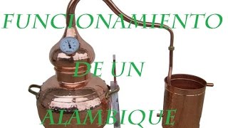 Funcionamiento de un alambique para destilar alcohol [upl. by Euqinwahs]