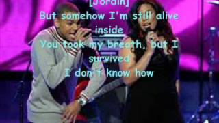 No Air Karaoke Jordin Sparks amp Chris Brown Sing with Chris [upl. by Yrolg]