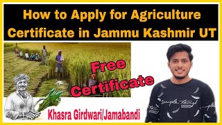 How to apply for Agriculture Certificate in Jammu Kashmir UT Online 2024 [upl. by Olocin88]