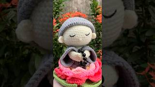 Chú tiểu toạ đài sen 🥰 crochet handmade diy xuhuong tutorial [upl. by Jemmie]