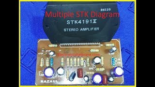 how to make stk4191 stereo amplifier Multiple STK circuit diagram stk4141 to stk4191 electronics [upl. by Arihk]