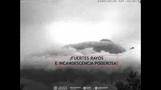 🌋 POPOCATÉPETL  ¡Fuertes rayos incandescencia poderosa ¿Se enojó El Volcán EnVivo [upl. by Selfridge]