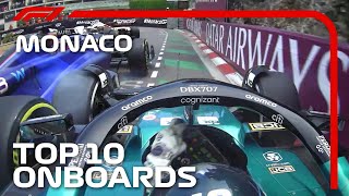 Stroll Gets Squeezed Perez Crashes And The Top 10 Onboards  2023 Monaco Grand Prix  Qatar Airways [upl. by Amar]