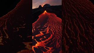 VOLCANO ERUPTION 🌋  DRON SHOT nature wow relaxing edit shortsfeed volcano earth lava magma [upl. by Reyotal652]