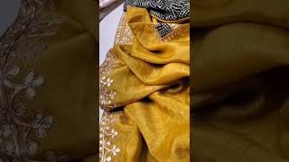 Beutiful crepe organza fabric fancy gota pech work allover sarees✅ [upl. by Sewellyn]