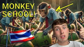 I Visited A Monkey College In Thailand [upl. by Gosselin]