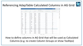 Referencing AdapTables Calculated Columns in AG Grid [upl. by Aloap]