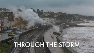 46100 Royal Scot takes on Storm Babet at Dawlish with the final English Riviera Express  2023 [upl. by Annasus]