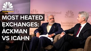 Most Heated Exchanges Hedge Fund Giant Bill Ackman And Investor Carl Icahn Square Off  CNBC [upl. by Eloisa]