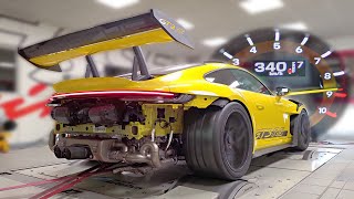 Porsche 992 GT3 RS feat FULL Akrapovic Limited Edition exhaust  340kmh DYNO Pulls amp Engine Sounds [upl. by Niamart]