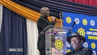 Isimanga UBheki Cele Evuka Inja Ebovu Emngcwabeni WePhoyisa [upl. by Ellerrad]