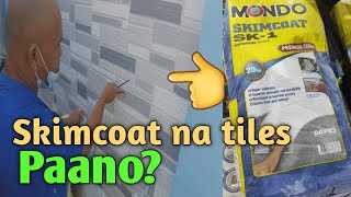 Step by step paggawa ng Fake tiles gamit ang skimcoat at pintura paano gawinhow make fake tiles [upl. by Kinzer]