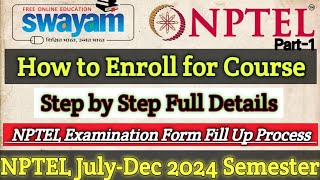 How to Enrolled  Register for NPTEL Online Course in 2024 ll Courses by Swayam [upl. by Ayahsal]